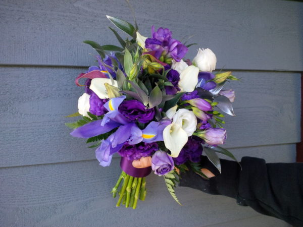 Wedding Bouquet in Purple and White
